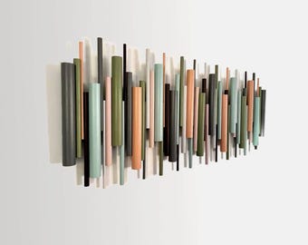 Wood Wall Sculpture, Earth Tones, Neutral Wood Decor, Modern Statement Art