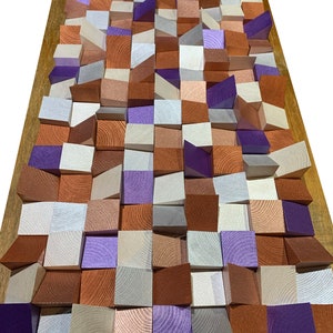 Acoustic Panel Wood Wall Art, Purple home decor, Wooden Wall Decor