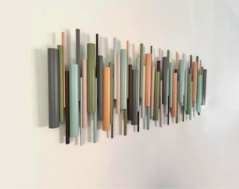 Wood Wall Sculpture, Earth Tones, Neutral Wood Decor, Modern Statement Art