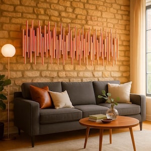 Polished Copper Wall Art – Contemporary 3D Metal Wall Sculpture