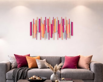 Soundwave Wall Art, Modern 3D Wood Wall Decor for Bedroom or Living Room