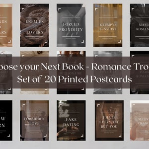TBR Romance Trope Postkarten, Wählen Sie Ihr nächstes Buch, Geschenk für Buchliebhaber, TBR Prompt Card, TBR Jar Alternative, Bookish Gift, Reading Gift,