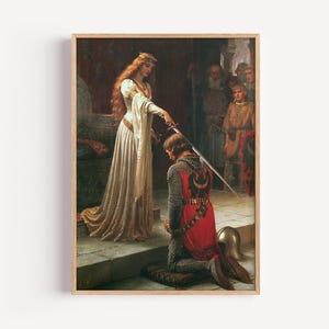 Impression La distinction : tableau romantique chevalier médiéval (A4, A3)