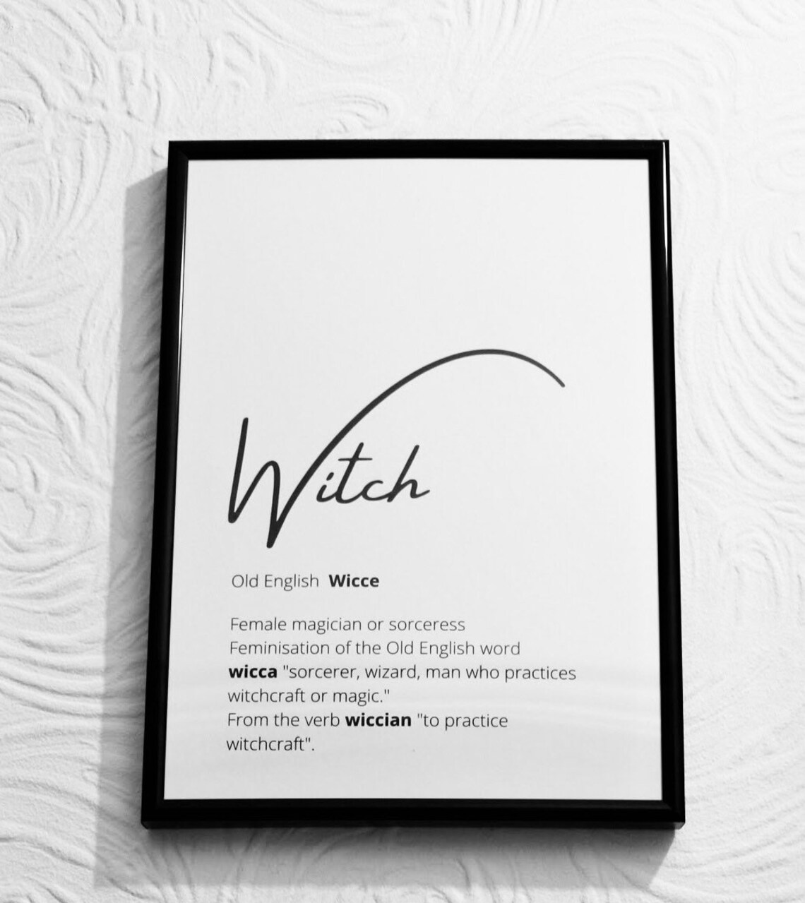 Witch Definition Print Witchcraft Wall Art Prints Home | Etsy