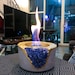 Fire Pit with Navy Blue Crystals Table Top | Indoor Fire Bowl Outdoor Decor Portable Tabletop Fireplace Concrete Meditation Candle