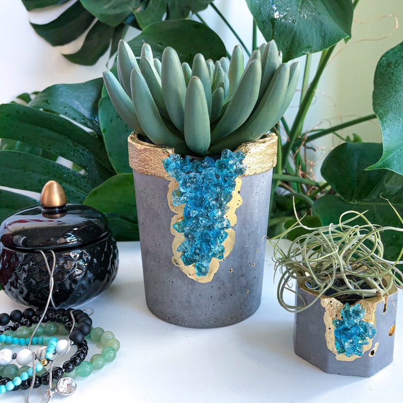 Geode Planter TOP 100 Large Crystal Succulent Planter Etsy