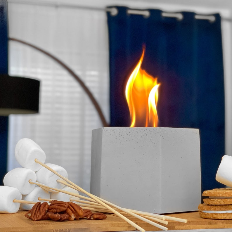 Rubbing Alcohol Indoor Fire Bowl Tabletop Fire Pit Concrete Etsy