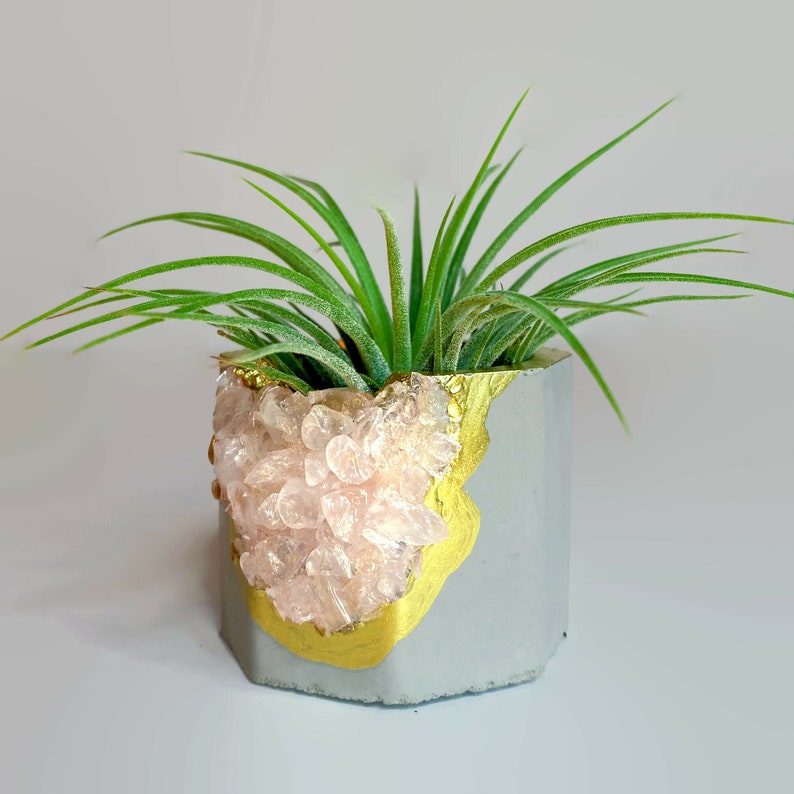 Geode Candle Holder Christmas Rose Quartz Air Plant Holder Etsy