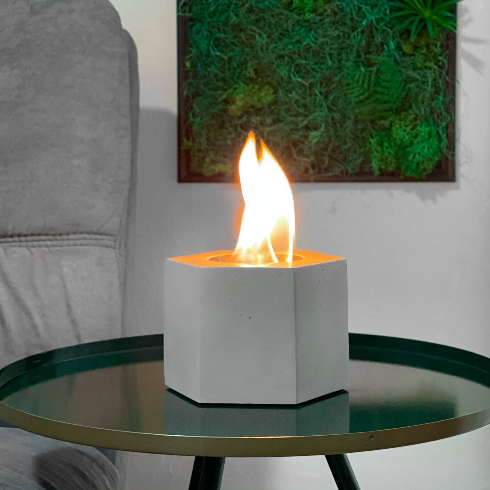 Rubbing Alcohol Indoor Fire Bowl Tabletop Fire Pit Concrete Etsy