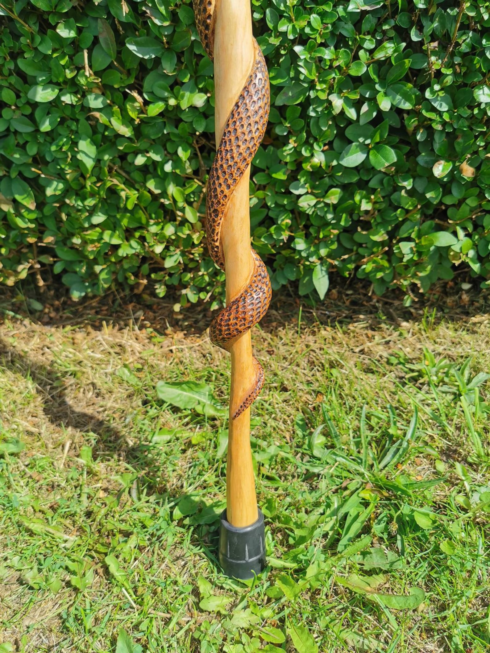Hand Carved Snake Walking Stick 96cm tall handmade walking Etsy