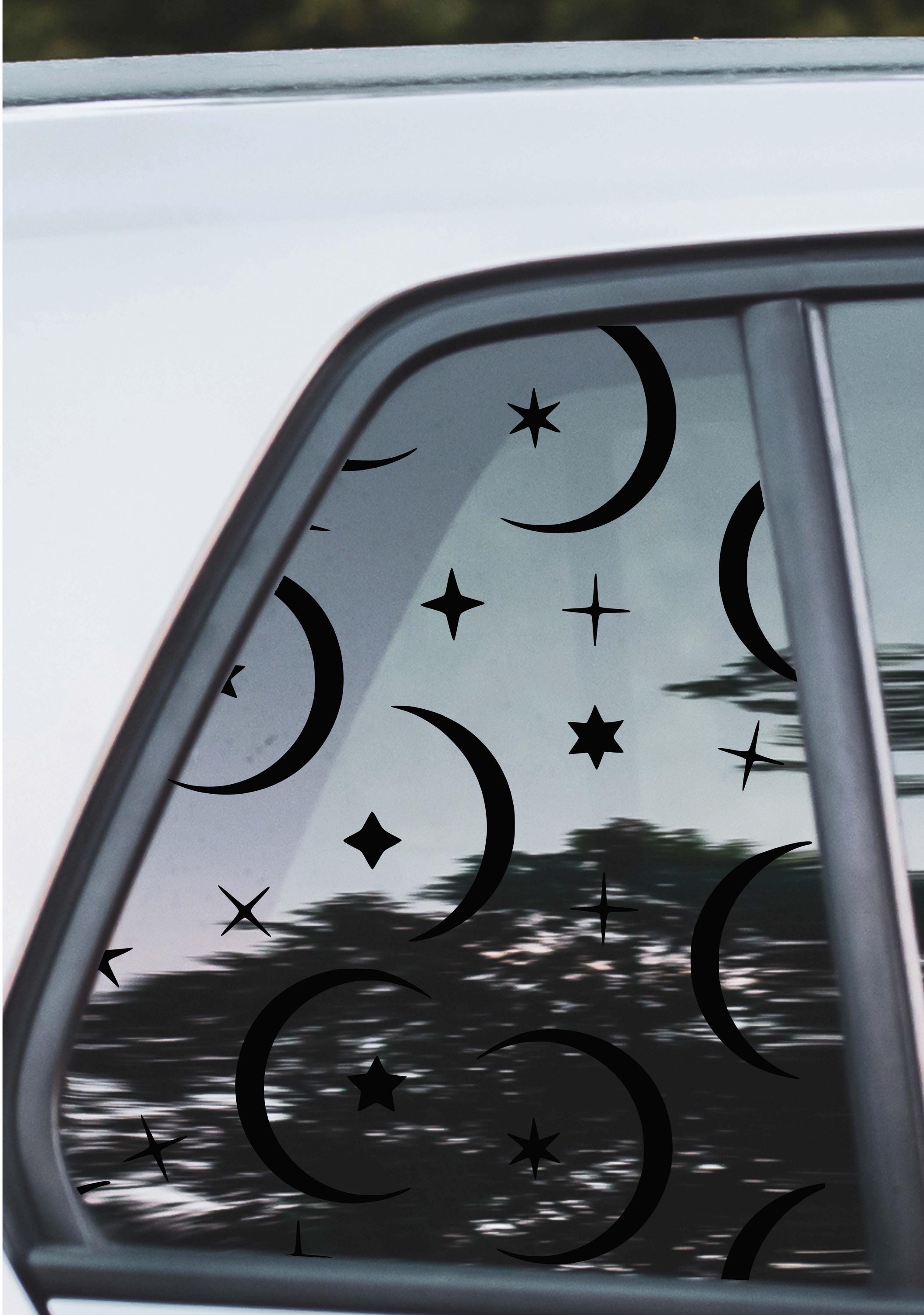 Vinyl Decal for Back Car Window Vinyl Decal Gift for Truck Window Car Decoration Star Window Decoration Truck Moon and Star Car Decal