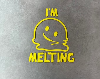 I&#39;m Melting Smiley Face Vinyl Decal for Cars, Trucks, Windows, Metal Cups, Tumblers