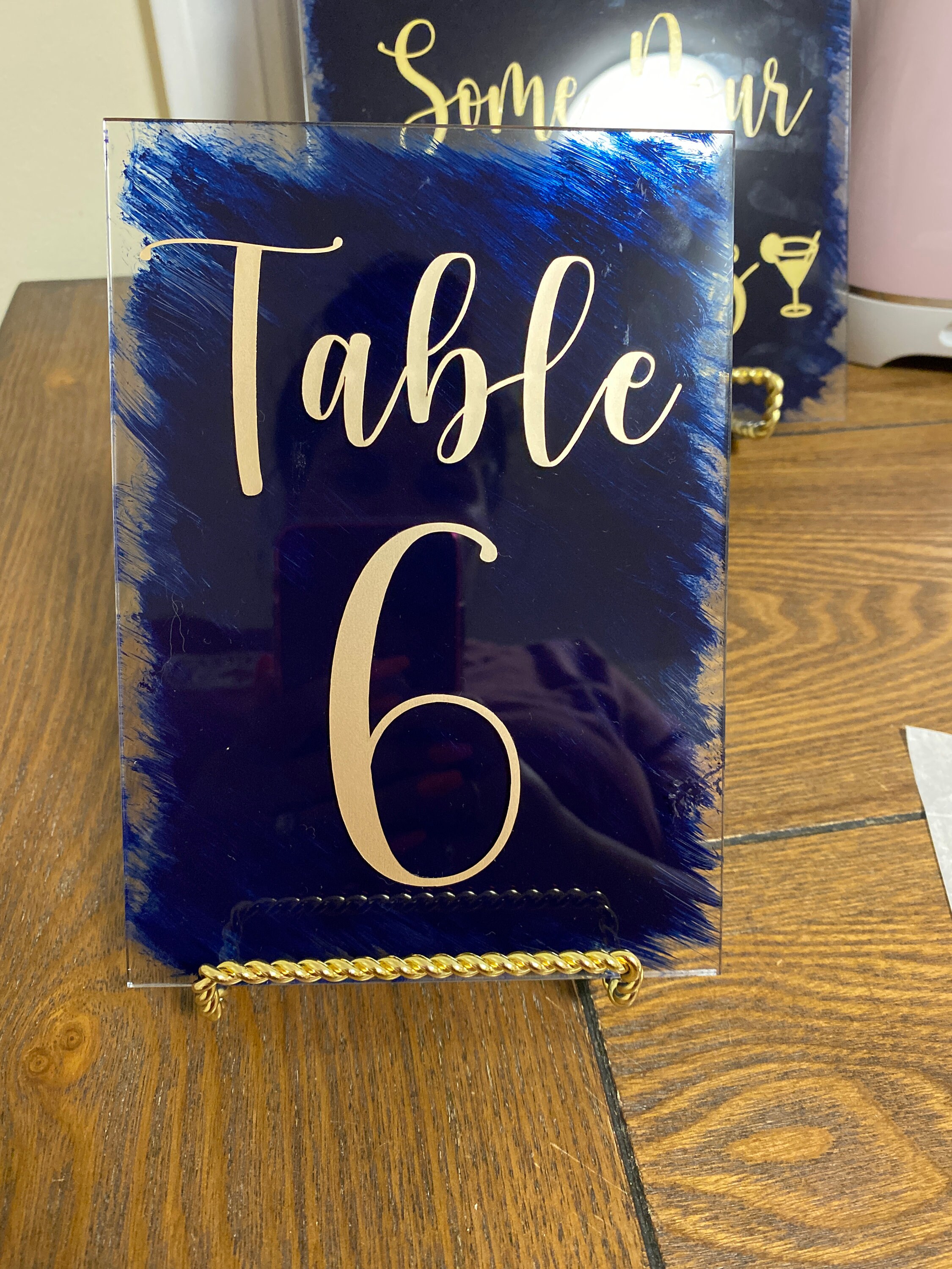 Acrylic Brush Stroke Table Numbers - Etsy