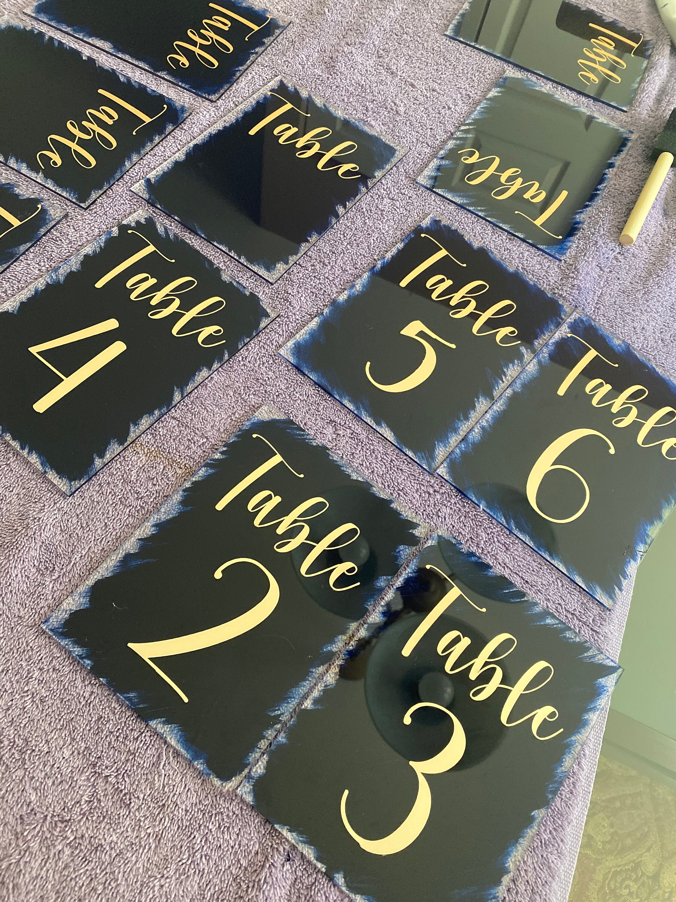 Acrylic Brush Stroke Table Numbers - Etsy