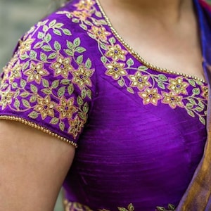Fully Customized Designer Blouse Handmade Maggam Work with Stitched Blouse Beautiful Maggam Work with Stitched Designer Blouse