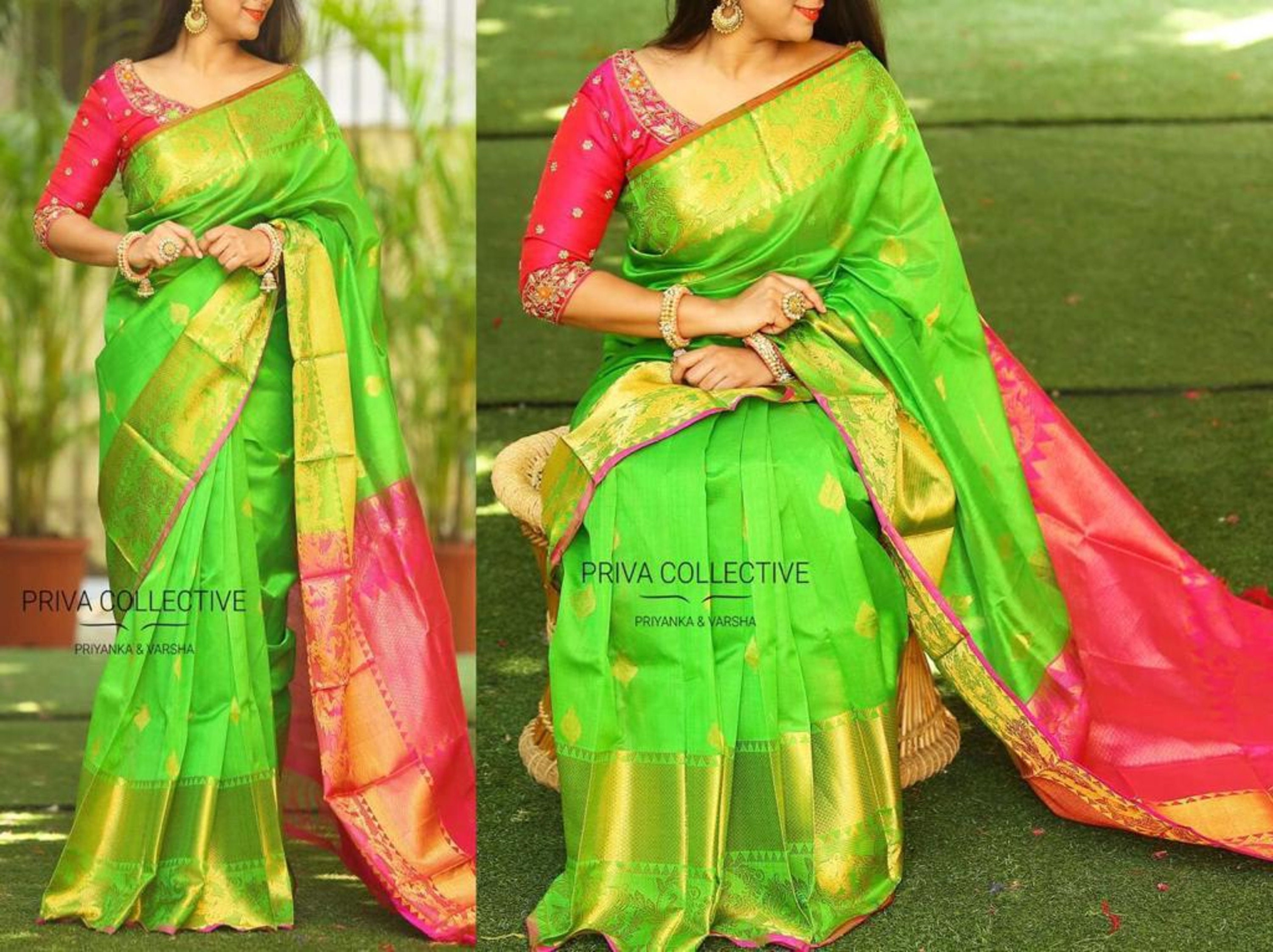 Kuppadam Silk Saree| Kuppadam Silk Saree With Blouse| Soft Silk Saree|  Designer Bridal Saree| Bollywood Wedding Saree - Etsy