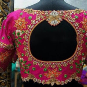 Maggam Work Blouse, Aari Blouse, Bridal Blouse, Designer Blouse, Fancy Blouse, Bridal Outfit, Women's Clothing, Clothing, Handmade Blouse