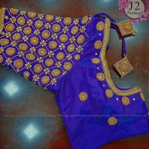 Fully Customized Designer Blouse Handmade Maggam Work with Stitched Blouse Beautiful Maggam Work with Stitched Designer Blouse