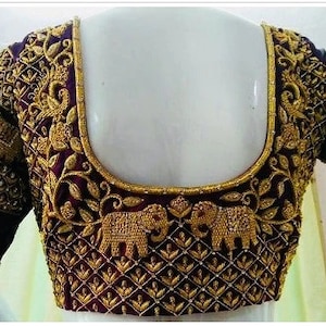 Maggam Work Blouse | Handmade Embroidery Blouse | Saree Blouse with Handmade Embroidery| Designer Blouse | Wedding Blouse | Custom Blouse