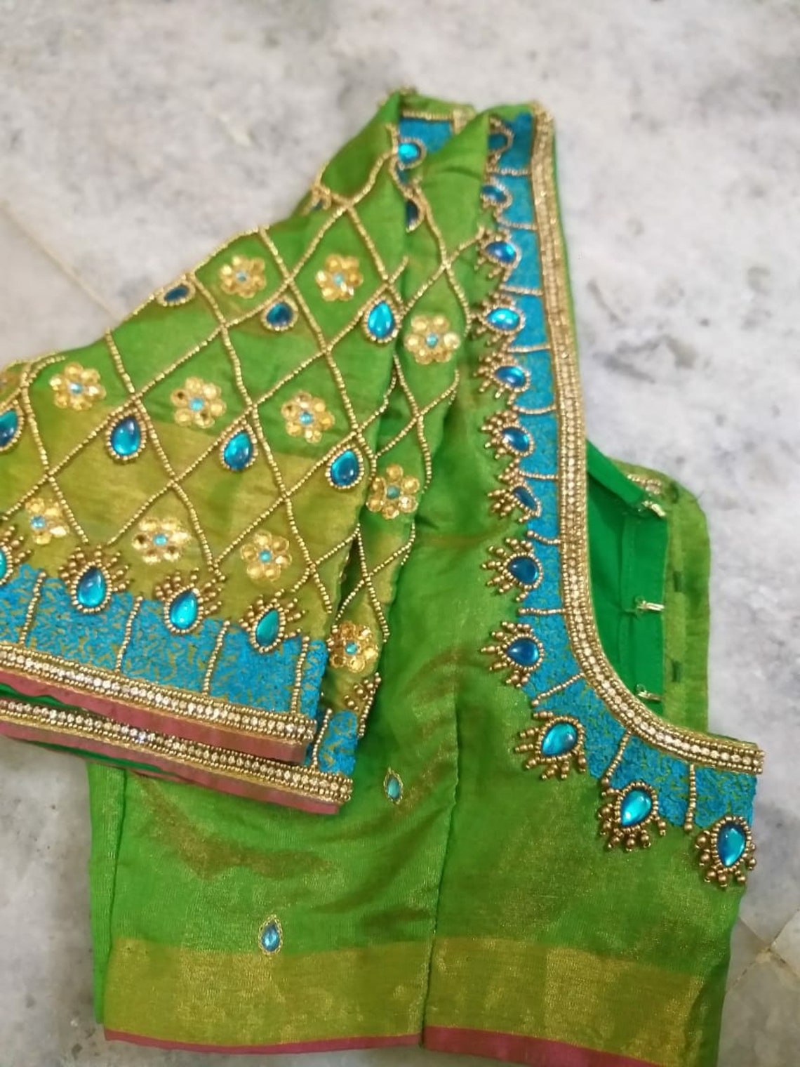 Fully Customized Designer Blouse Handmade Maggam Work With | Etsy India