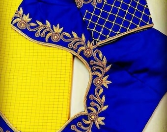 trendy simple thread work blouse designs