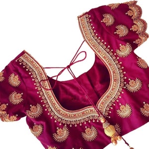 Maggam Work Blouse | Handmade Embroidery Blouse | Saree Blouse with Handmade Embroidery| Designer Blouse | Wedding Blouse | Custom Blouse
