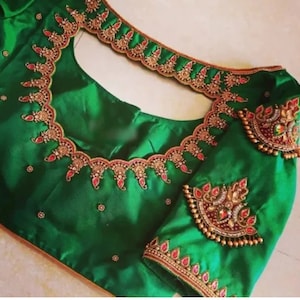 Maggam Work Blouse | Handmade Embroidery Blouse | Saree Blouse with Handmade Embroidery| Designer Blouse | Wedding Blouse | Custom Blouse