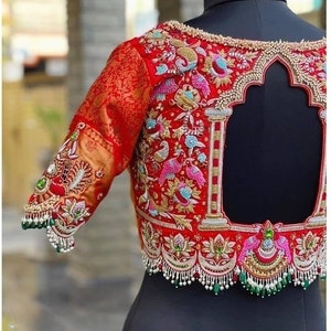 Maggam Work Blouse | Handmade Embroidery Blouse | Saree Blouse with Handmade Embroidery| Designer Blouse | Wedding Blouse | Custom Blouse