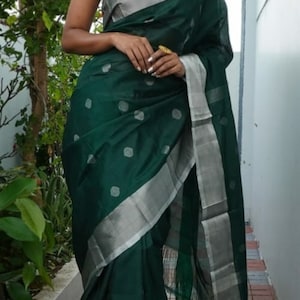 uppada silk saree| uppada silk saree with blouse| green soft silk saree| designer bridal saree| Bollywood wedding saree