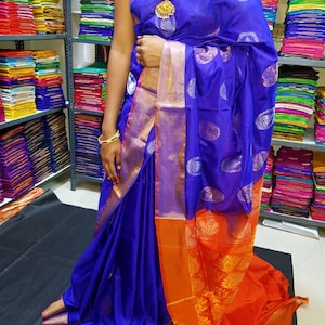 uppada silk saree| uppada silk saree with blouse| blue soft silk saree| designer bridal saree| Bollywood wedding saree