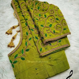 Maggam Work Blouse | Saree Blouse with Handmade Embroidery | Aari Work Blouse | Designer Blouse | End-to-end Custom Blouse | Wedding Blouse