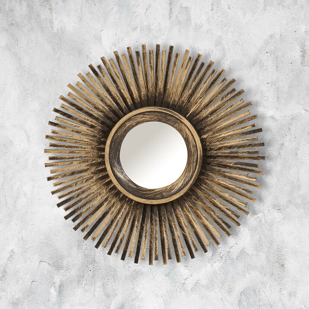 SALE Stunning 3pc Bronze Sunburst Wall Mirrors Round Art Deco Etsy UK