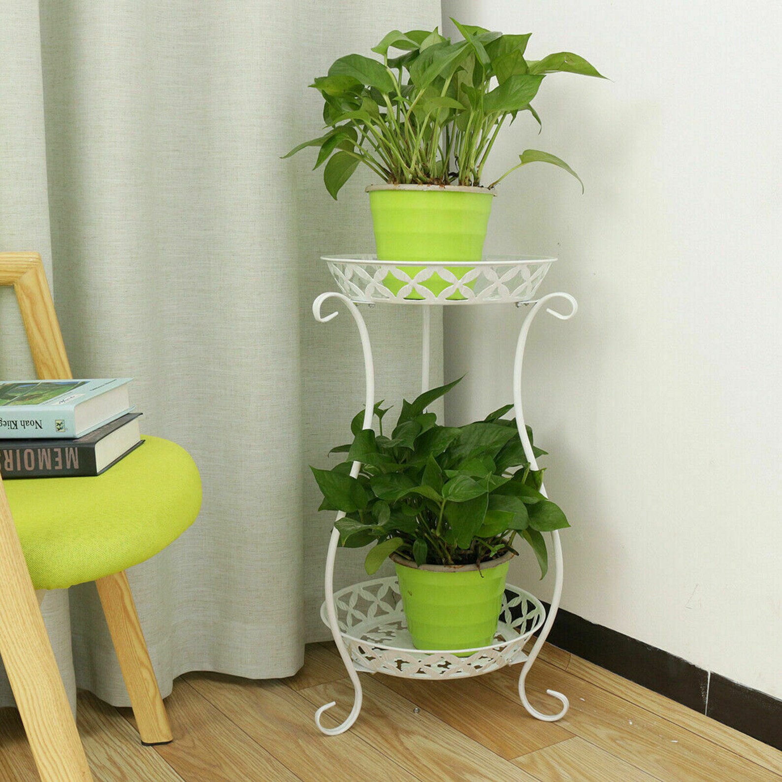 Metal Plant Pot Stand Flor Exterior Estilo Vintage