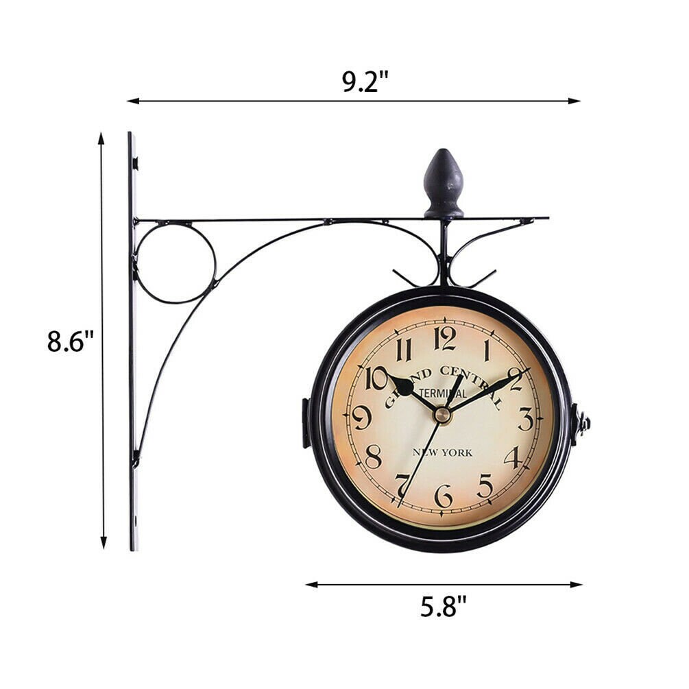 Outdoor Garden Wall Clock Double Sided Outside Waterproof Etsy UK