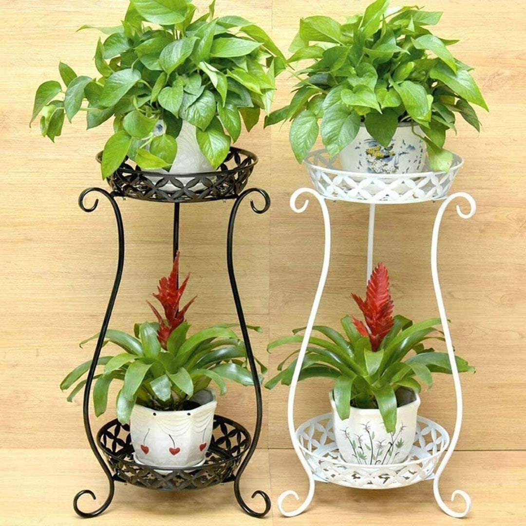 Metal Plant Pot Stand Flower Outdoor Indoor Vintage Style Etsy