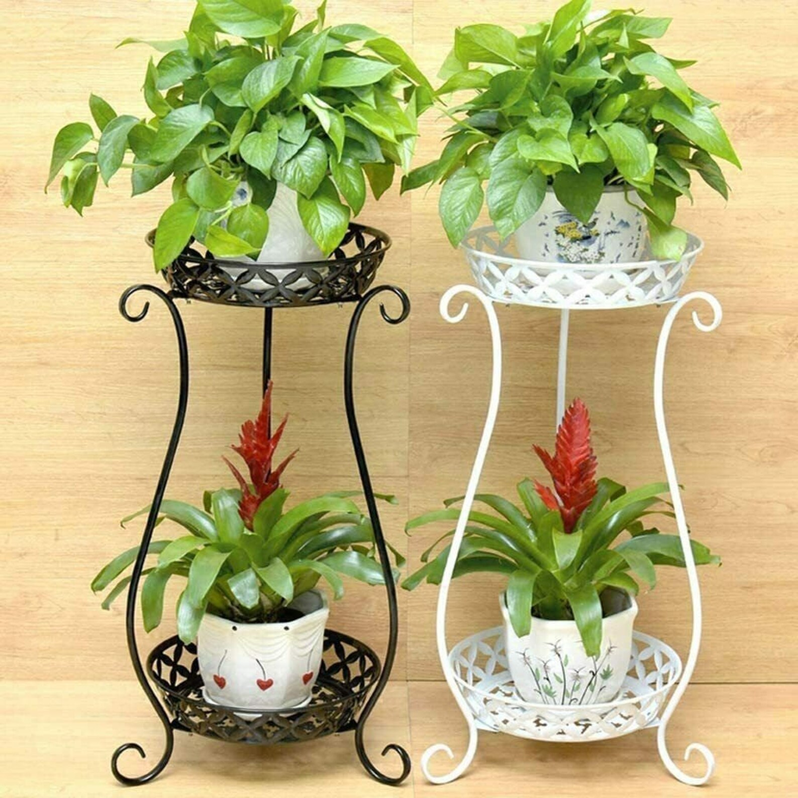 Metal Plant Pot Stand Flor Exterior Estilo Vintage