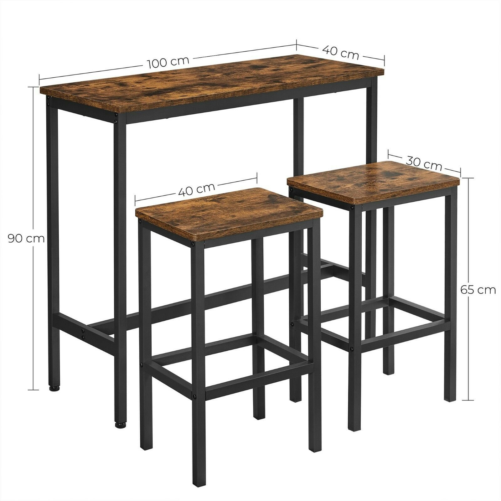Industrial Retro Dining Table Set Bar Table and Stools Set - Etsy UK