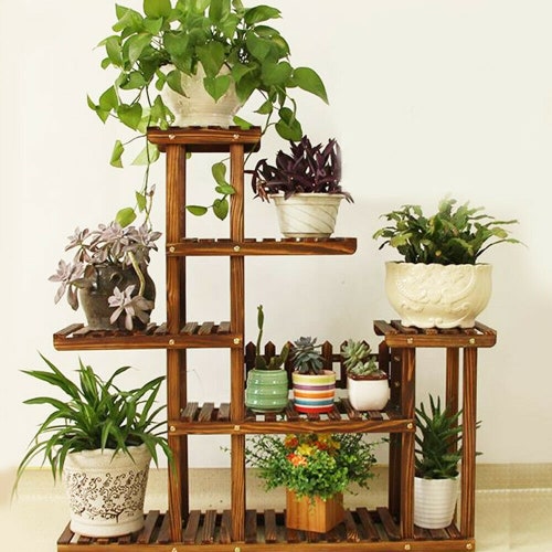 Strong 5 Tier Wooden Plant Stand Garden Flowerpot Shelf - Etsy