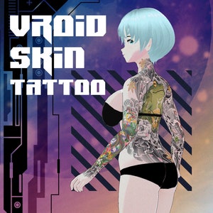 VROID Tattooed Skin, Yakuza Full Body Tattoo for VRChat model