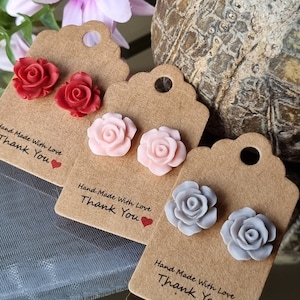 Rose stud earrings