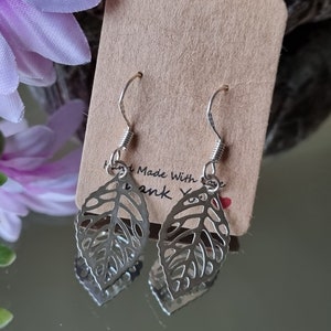 Sterling silver leaf earrings