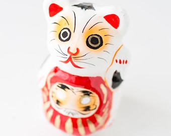 日本のアンティーク稲畑土人形、丹波猫の置物 - Etsy 日本