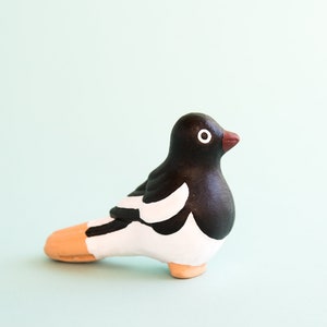 Japansk handgjord folkleksak, keramikdockor - Skatavissla-, Ozaki Mingei-konst, hatobue, lerdocka, Tillverkad i Japan