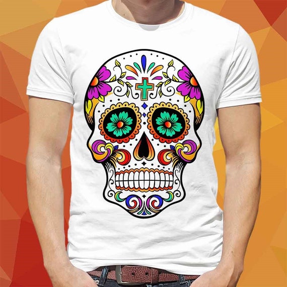 Sugar Skull T Shirt Dia De Muertos Fashion Art Design Funny | Etsy
