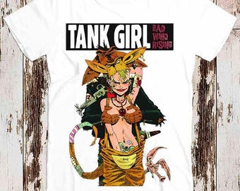 Super Sexy Naughty Tank Girl Bad Wind Rising Tee Top Retro Cool Vintage Unisex Ladies T Shirt 8423