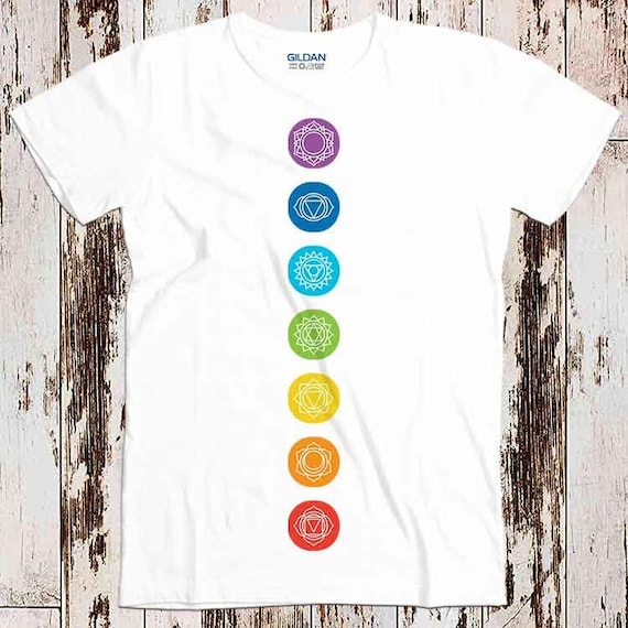 7 Chakra T Shirt Spiritual Meditation Yoga Psychedelic Israel