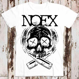 NOFX Skull Beer Music Band Never Trust A Hippie Best Seller T Shirt Music Retro Top Tee Gift Cool Unisex 8591