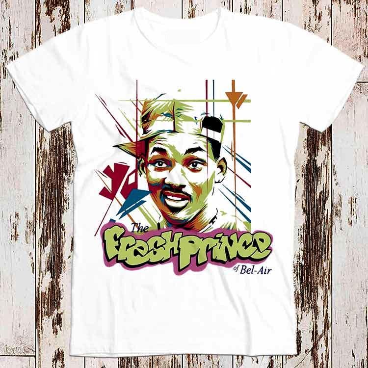 T-Shirt Homme Large Inspiré Fresh Prince - Motif Allover Print - Neuf Avec Étiquettes