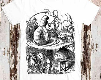 Alice In Wonderland The Caterpillar Psychedelic LSD Acid Best Seller T Shirt Music Retro Top Tee Gift Cool Unisex 8491