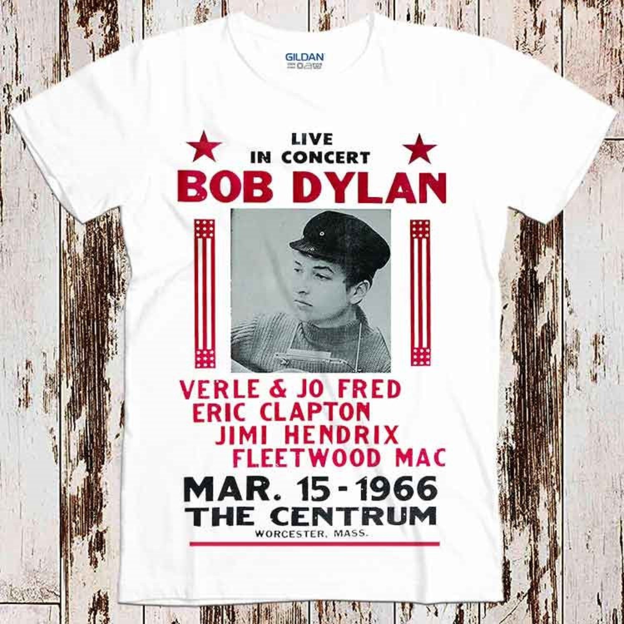 Discover Bob Dylan 66 Gig Konzert 8215 Plakat Tee T-Shirt